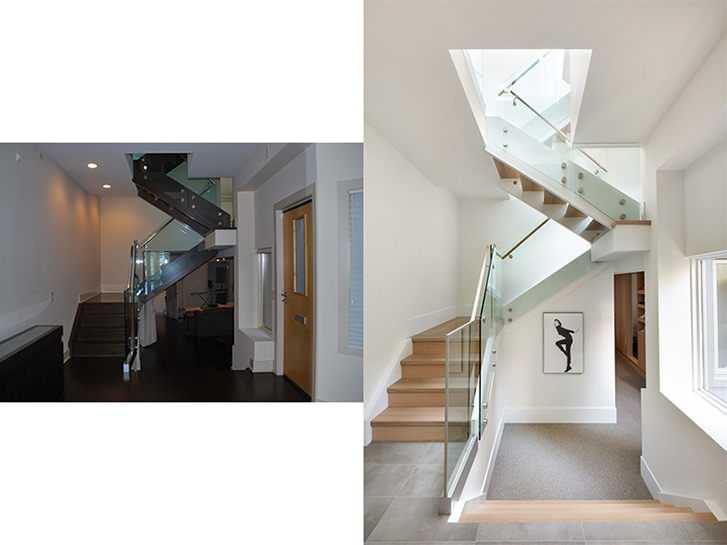 Staircase before and after