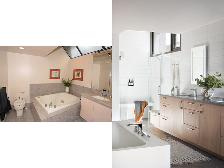 Ensuite bathroom before and after
