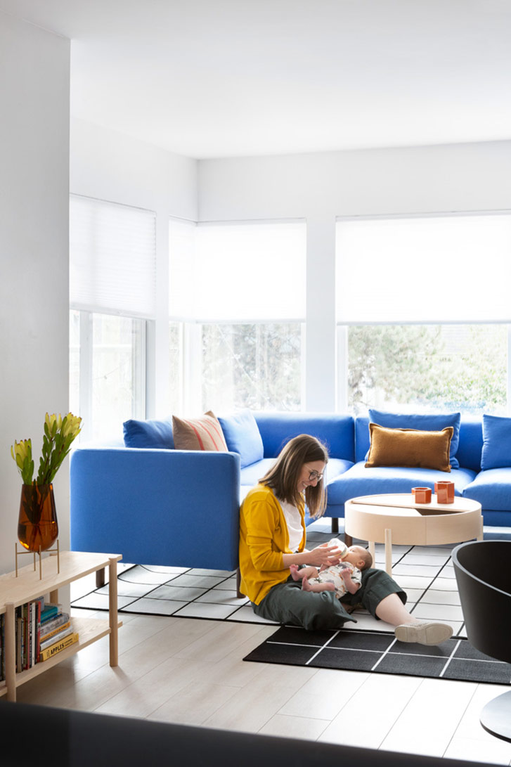 blue sofa modern home plaidfox