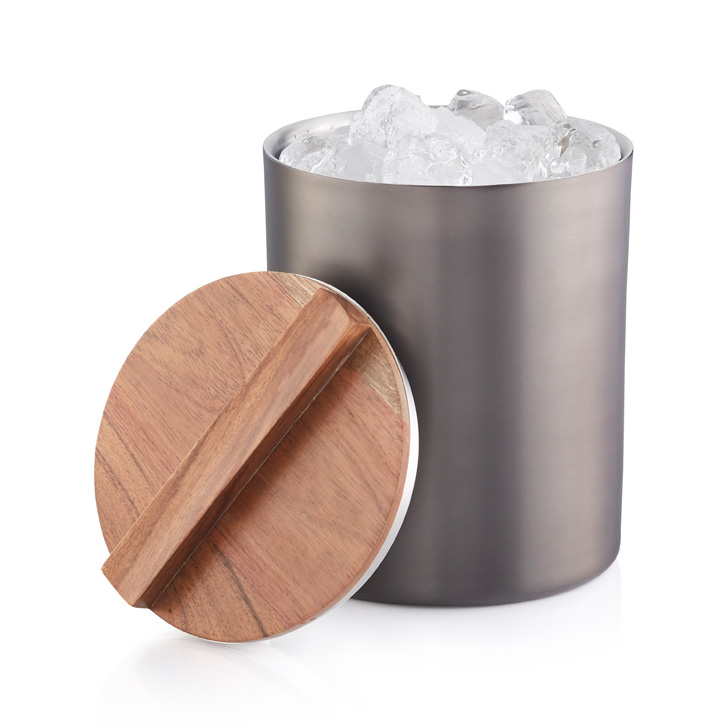 sleek ice bucket ($80) from Crate and Barrel