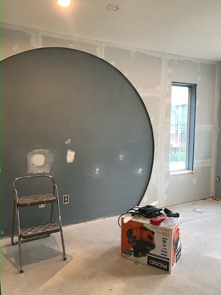 progress of making a feature wall