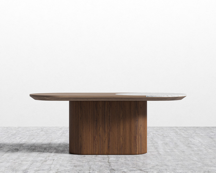 Walnut with marble top accent Massimo dining table 