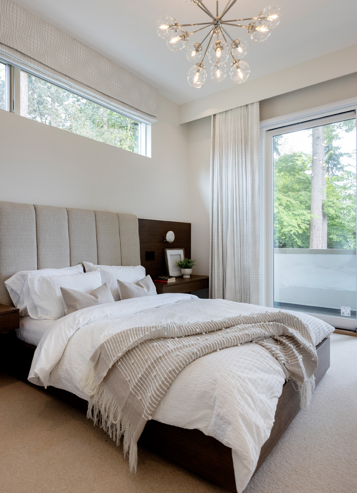 designlab interiors vancouver multi-generational home bedroom with grey headboard