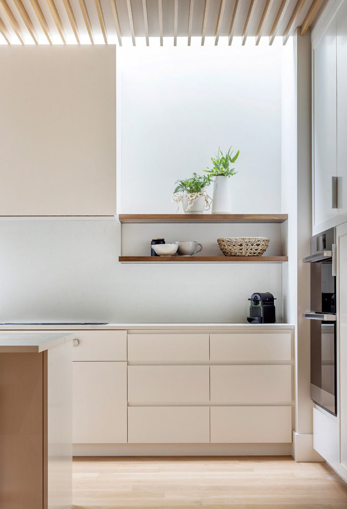 modern white cabinetry in kitchen