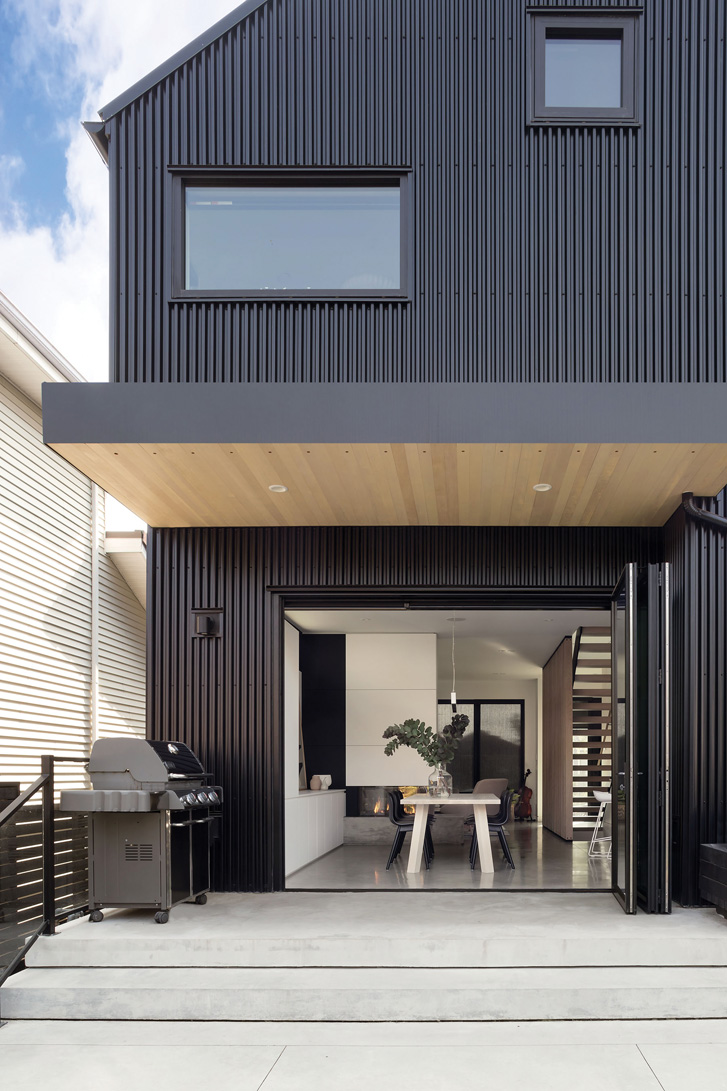 corrugated metal clad home