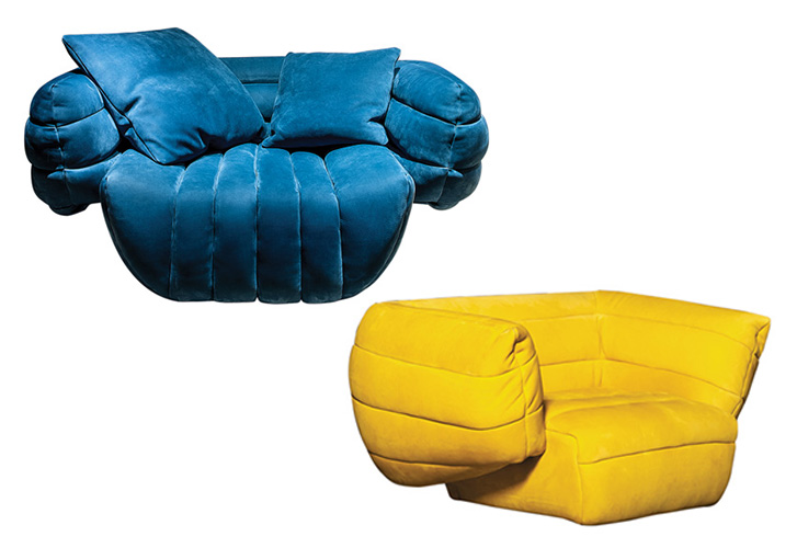 Tactile sofa and armchair by Vincenzo de Cotiis for Baxter