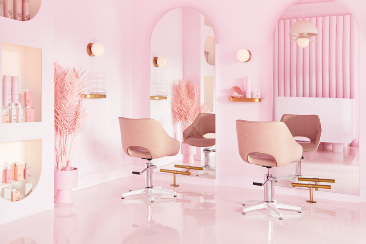 Great Spaces: Inside a Pink Monochrome Salon That Embrace the Bold 