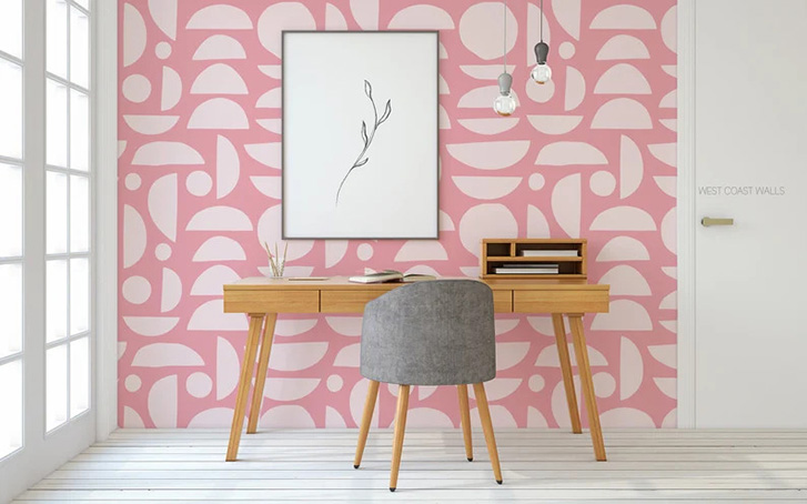 Pink geometric pattern wallpaper