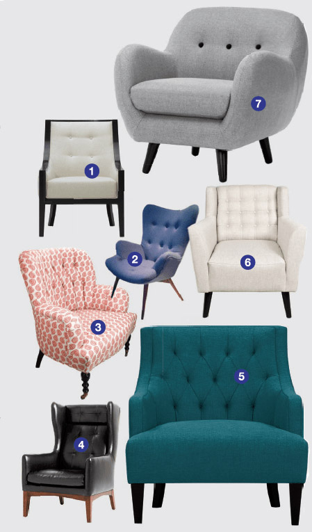 tufted armchairs