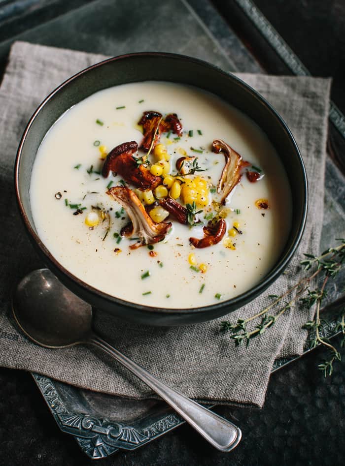 Carmelized-Cauliflower-Soup-with-Roasted-Chanterelles