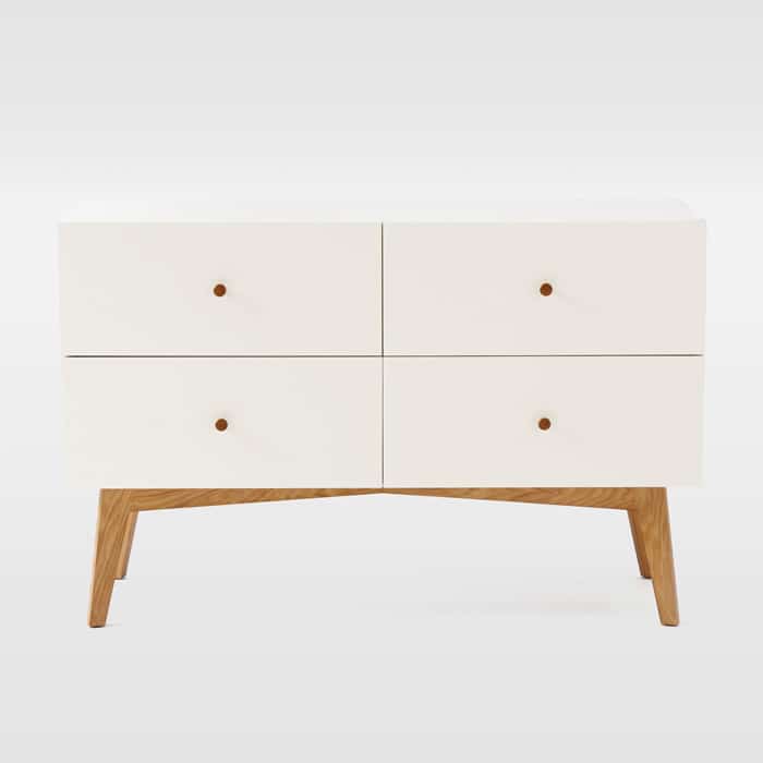 Tall Storage 4-Drawer Dresser - White