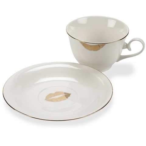 Abbott gold lips cup and saucer set