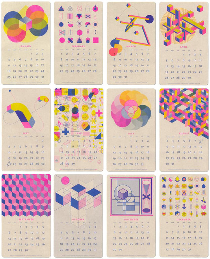Isometric Risograph Calendar