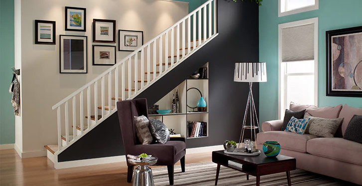 modern staircase black paint