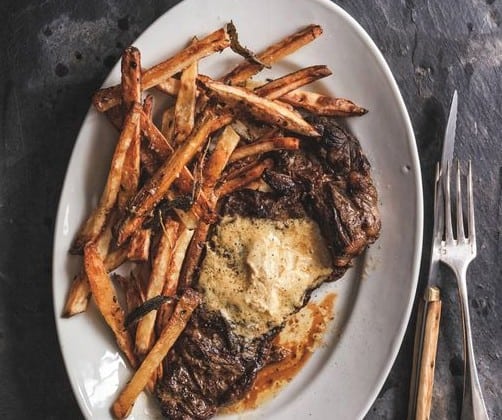 Steak-with-Mustard-Butter-and-French-Fries-502x420