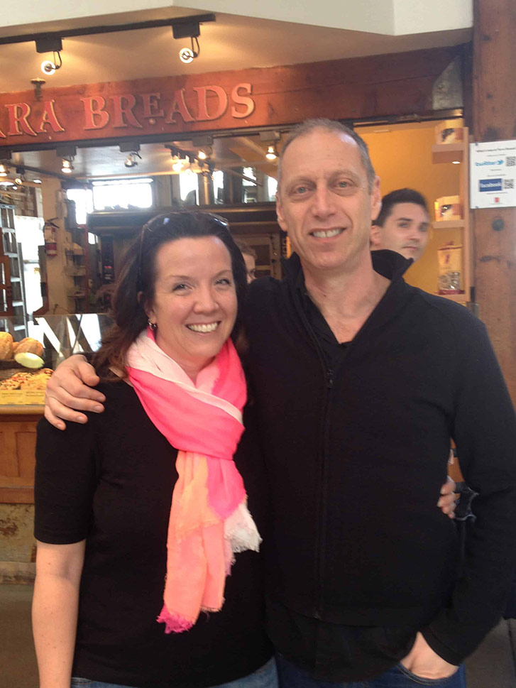 Editor-in-chief Anicka Quin and author David Lebovitz at Granville Island, Vancouver