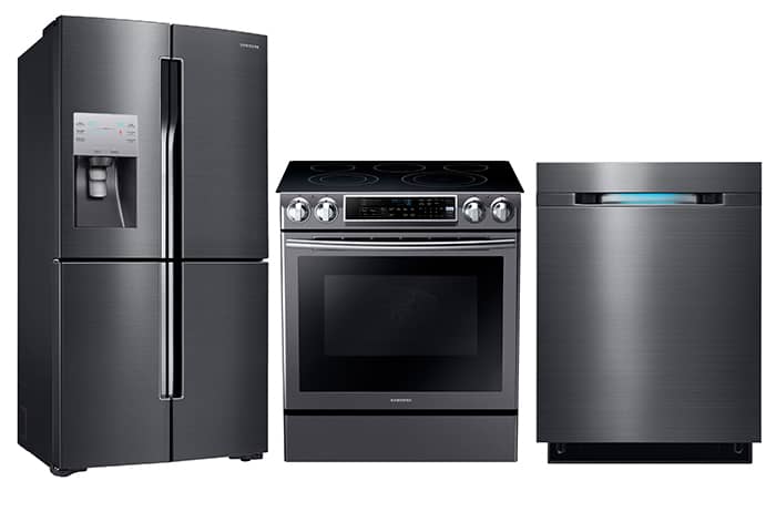 Ewen loves the auto body-like finish on the Samsung collection: “It’s a true black stainless.”