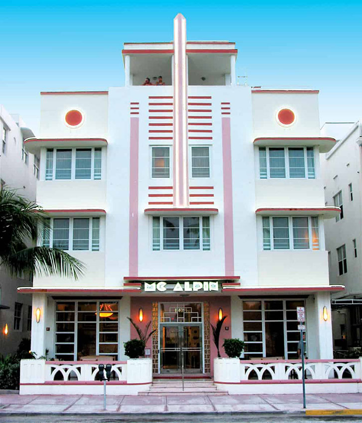 Ocean Drive, on Miami’s famed South Beach, features some of the most pristine examples of art deco architecture in the country—like the McAlpin-Ocean Plaza hotel. (Photo: Sandra Cohen-Rose.)