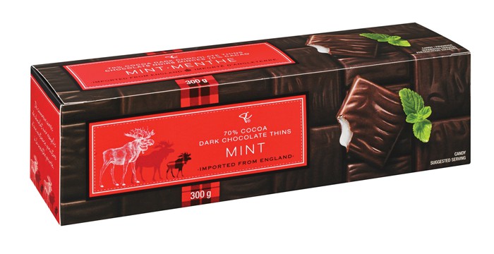 70% Dark Chocolate Mint Thins from President's Choice