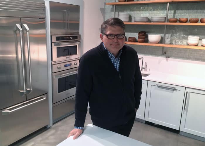 Director of Industrial Design Marc Hottenroth in the GE Monogram test kitchen.