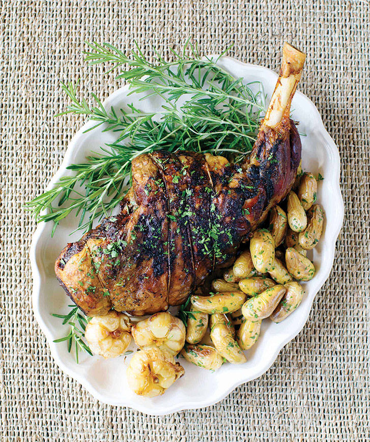 Slow-Roasted Leg of Lamb with Garlic and Rosemary